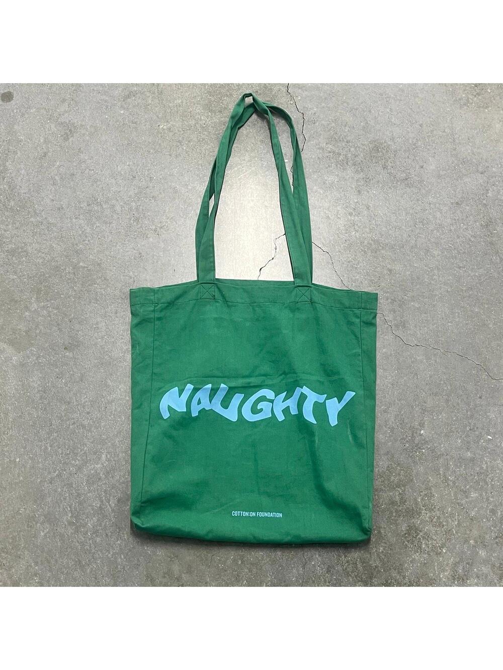 Cotton On Green Naughty Tote Bag